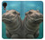 W3871 Cute Baby Hippo Hippopotamus Hülle Schutzhülle Taschen und Leder Flip für Samsung Galaxy A03 Core