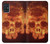 W3881 Fire Skull Hülle Schutzhülle Taschen und Leder Flip für Samsung Galaxy A51