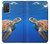 W3898 Sea Turtle Hülle Schutzhülle Taschen und Leder Flip für Samsung Galaxy A71