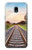 W3866 Railway Straight Train Track Hülle Schutzhülle Taschen und Leder Flip für Samsung Galaxy J3 (2018), J3 Star, J3 V 3rd Gen, J3 Orbit, J3 Achieve, Express Prime 3, Amp Prime 3