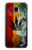 W3890 Reggae Rasta Flag Smoke Hülle Schutzhülle Taschen und Leder Flip für Samsung Galaxy J3 (2018), J3 Star, J3 V 3rd Gen, J3 Orbit, J3 Achieve, Express Prime 3, Amp Prime 3