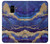 W3906 Navy Blue Purple Marble Hülle Schutzhülle Taschen und Leder Flip für Samsung Galaxy A8 (2018)