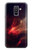 W3897 Red Nebula Space Hülle Schutzhülle Taschen und Leder Flip für Samsung Galaxy A6+ (2018), J8 Plus 2018, A6 Plus 2018