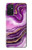 W3896 Purple Marble Gold Streaks Hülle Schutzhülle Taschen und Leder Flip für Samsung Galaxy M52 5G