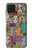 W3879 Retro Music Doodle Hülle Schutzhülle Taschen und Leder Flip für Samsung Galaxy M22