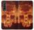 W3881 Fire Skull Hülle Schutzhülle Taschen Flip für Samsung Galaxy Z Fold 3 5G