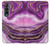 W3896 Purple Marble Gold Streaks Hülle Schutzhülle Taschen Flip für Samsung Galaxy Z Fold 3 5G