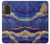 W3906 Navy Blue Purple Marble Hülle Schutzhülle Taschen Flip für Samsung Galaxy Z Fold2 5G
