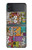 W3879 Retro Music Doodle Hülle Schutzhülle Taschen Flip für Samsung Galaxy Z Flip 3 5G