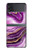W3896 Purple Marble Gold Streaks Hülle Schutzhülle Taschen Flip für Samsung Galaxy Z Flip 3 5G