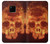 W3881 Fire Skull Hülle Schutzhülle Taschen und Leder Flip für Huawei Mate 20 Pro