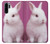 W3870 Cute Baby Bunny Hülle Schutzhülle Taschen und Leder Flip für Huawei P30 Pro