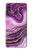 W3896 Purple Marble Gold Streaks Hülle Schutzhülle Taschen und Leder Flip für Huawei P20 Lite