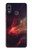 W3897 Red Nebula Space Hülle Schutzhülle Taschen und Leder Flip für Huawei P20 Lite