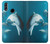 W3878 Dolphin Hülle Schutzhülle Taschen und Leder Flip für Huawei Honor 10 Lite, Huawei P Smart 2019