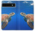 W3898 Sea Turtle Hülle Schutzhülle Taschen und Leder Flip für Google Pixel 6a
