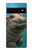 W3871 Cute Baby Hippo Hippopotamus Hülle Schutzhülle Taschen und Leder Flip für Google Pixel 6