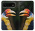 W3876 Colorful Hornbill Hülle Schutzhülle Taschen und Leder Flip für Google Pixel 6