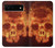 W3881 Fire Skull Hülle Schutzhülle Taschen und Leder Flip für Google Pixel 6