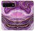W3896 Purple Marble Gold Streaks Hülle Schutzhülle Taschen und Leder Flip für Google Pixel 6