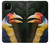 W3876 Colorful Hornbill Hülle Schutzhülle Taschen und Leder Flip für Google Pixel 4a 5G