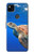 W3898 Sea Turtle Hülle Schutzhülle Taschen und Leder Flip für Google Pixel 4a