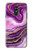 W3896 Purple Marble Gold Streaks Hülle Schutzhülle Taschen und Leder Flip für LG Q Stylo 4, LG Q Stylus