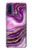 W3896 Purple Marble Gold Streaks Hülle Schutzhülle Taschen und Leder Flip für Motorola G Pure