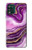 W3896 Purple Marble Gold Streaks Hülle Schutzhülle Taschen und Leder Flip für Motorola Moto G Stylus 5G