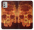 W3881 Fire Skull Hülle Schutzhülle Taschen und Leder Flip für Motorola Moto G Stylus (2021)