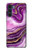 W3896 Purple Marble Gold Streaks Hülle Schutzhülle Taschen und Leder Flip für Motorola Moto G200 5G