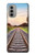 W3866 Railway Straight Train Track Hülle Schutzhülle Taschen und Leder Flip für Motorola Moto G51 5G