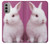 W3870 Cute Baby Bunny Hülle Schutzhülle Taschen und Leder Flip für Motorola Moto G51 5G