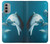 W3878 Dolphin Hülle Schutzhülle Taschen und Leder Flip für Motorola Moto G51 5G