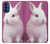 W3870 Cute Baby Bunny Hülle Schutzhülle Taschen und Leder Flip für Motorola Moto G41