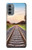 W3866 Railway Straight Train Track Hülle Schutzhülle Taschen und Leder Flip für Motorola Moto G31