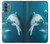 W3878 Dolphin Hülle Schutzhülle Taschen und Leder Flip für Motorola Moto G31