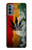 W3890 Reggae Rasta Flag Smoke Hülle Schutzhülle Taschen und Leder Flip für Motorola Moto G31