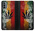 W3890 Reggae Rasta Flag Smoke Hülle Schutzhülle Taschen und Leder Flip für Motorola Moto G31