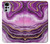 W3896 Purple Marble Gold Streaks Hülle Schutzhülle Taschen und Leder Flip für Motorola Moto G22