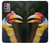 W3876 Colorful Hornbill Hülle Schutzhülle Taschen und Leder Flip für Motorola Moto G30, G20, G10
