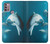 W3878 Dolphin Hülle Schutzhülle Taschen und Leder Flip für Motorola Moto G30, G20, G10