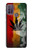 W3890 Reggae Rasta Flag Smoke Hülle Schutzhülle Taschen und Leder Flip für Motorola Moto G10 Power