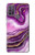 W3896 Purple Marble Gold Streaks Hülle Schutzhülle Taschen und Leder Flip für Motorola Moto G10 Power