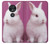 W3870 Cute Baby Bunny Hülle Schutzhülle Taschen und Leder Flip für Motorola Moto G7 Power