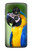 W3888 Macaw Face Bird Hülle Schutzhülle Taschen und Leder Flip für Motorola Moto G7 Power