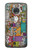 W3879 Retro Music Doodle Hülle Schutzhülle Taschen und Leder Flip für Motorola Moto G7, Moto G7 Plus