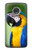 W3888 Macaw Face Bird Hülle Schutzhülle Taschen und Leder Flip für Motorola Moto G7, Moto G7 Plus