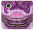 W3896 Purple Marble Gold Streaks Hülle Schutzhülle Taschen und Leder Flip für Motorola Moto G7, Moto G7 Plus