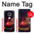 W3897 Red Nebula Space Hülle Schutzhülle Taschen und Leder Flip für Motorola Moto G7, Moto G7 Plus